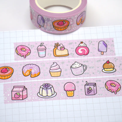 Sweet desserts | Silver foil | 15mm washi tape