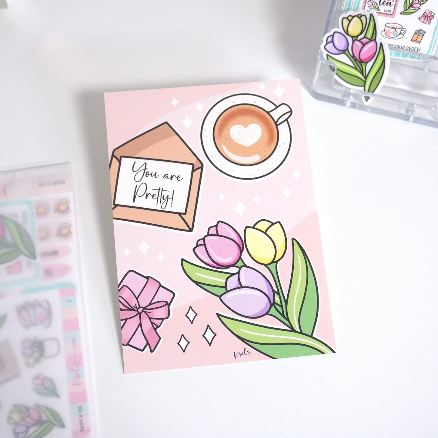 Tulips & Tea Journaling Card 5x7"