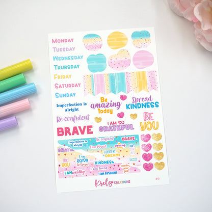 D13 | Affirmation Journaling stickers -Pastel
