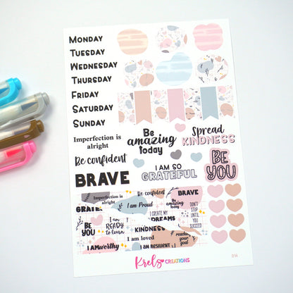 D14 | Affirmation Journaling stickers -Neutral