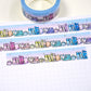 Bookish (Blue/pink) | Silver foil | 15mm washi tap