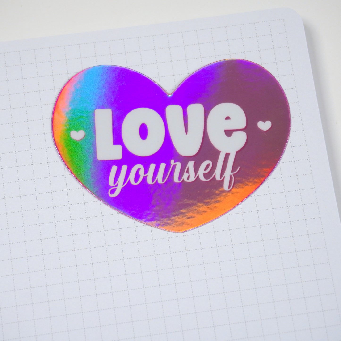 Heart -Love yourself | Holographic Die-cut sticker