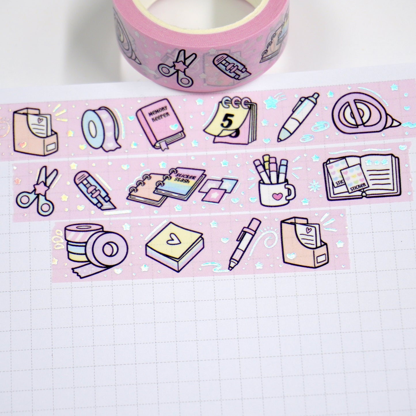 Planner love -Pink | Holo foil | 15mm washi tape