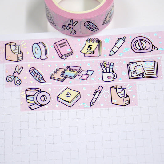 Planner love -Pink | Holo foil | 15mm washi tape