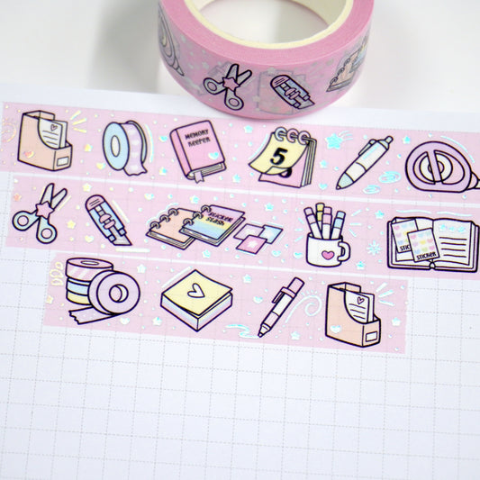 Planner love -Pink | Holo foil | 15mm washi tape