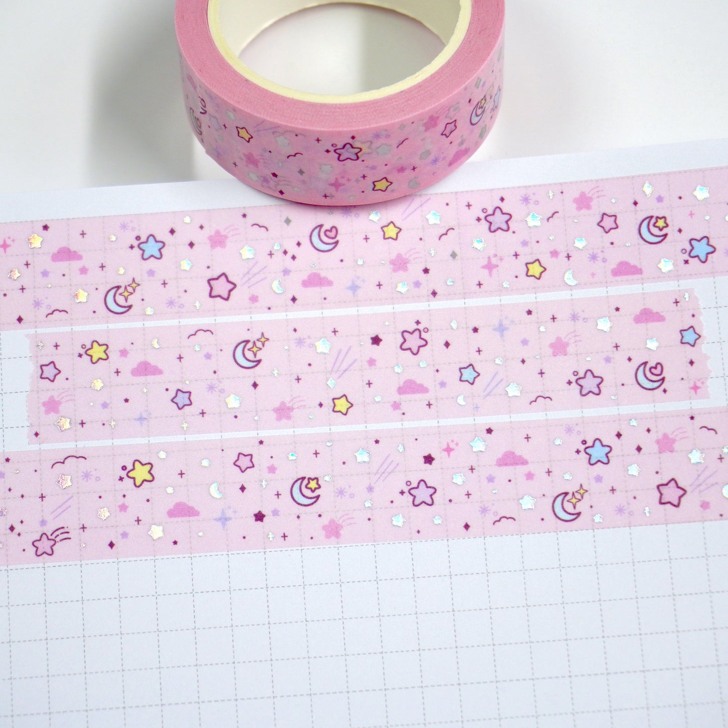 Beyond the stars - Soft pink | Holo foil | 15mm washi tape