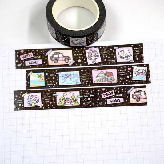 Vision and goals | Silver foil | 15mm washi tape