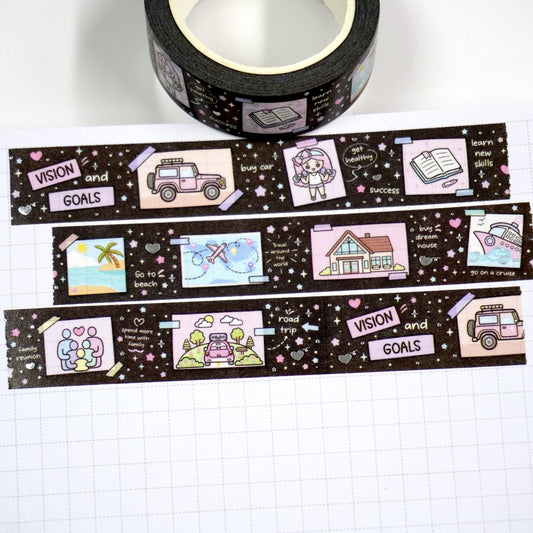 Vision and goals | Silver foil | 15mm washi tape