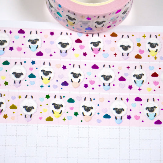 Sheepishly sweet | Rainbow foil | 15mm washi tape