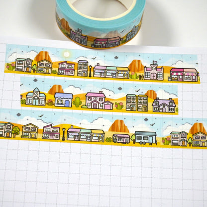 Cacti Town | Silver foil | 15mm washi tape