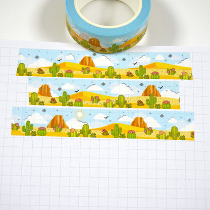 Cacti Valley | Silver foil | 15mm washi tape