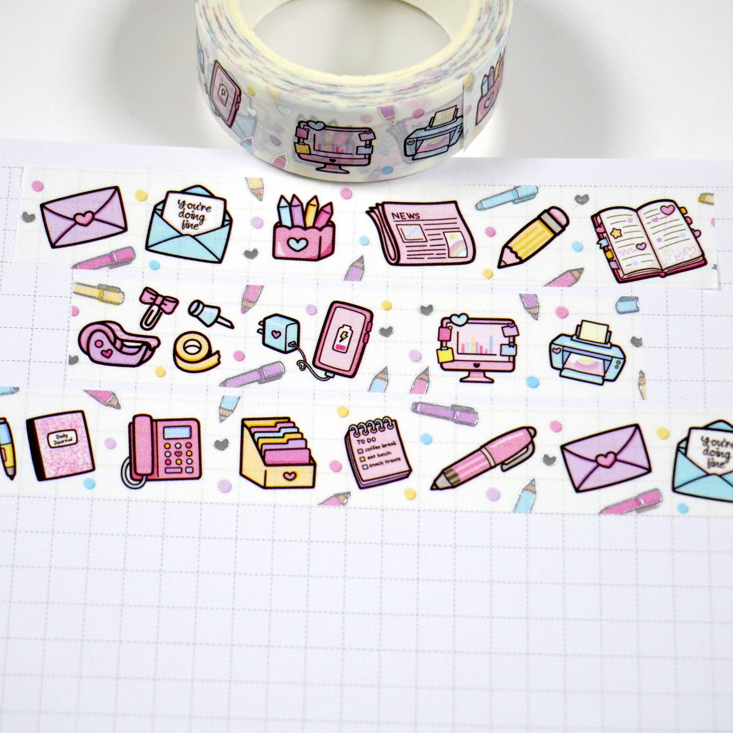 Desk Essential | Silver foil | 15mm washi tape