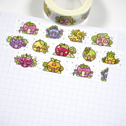 Fruity Town | Silver foil | 15mm washi tape