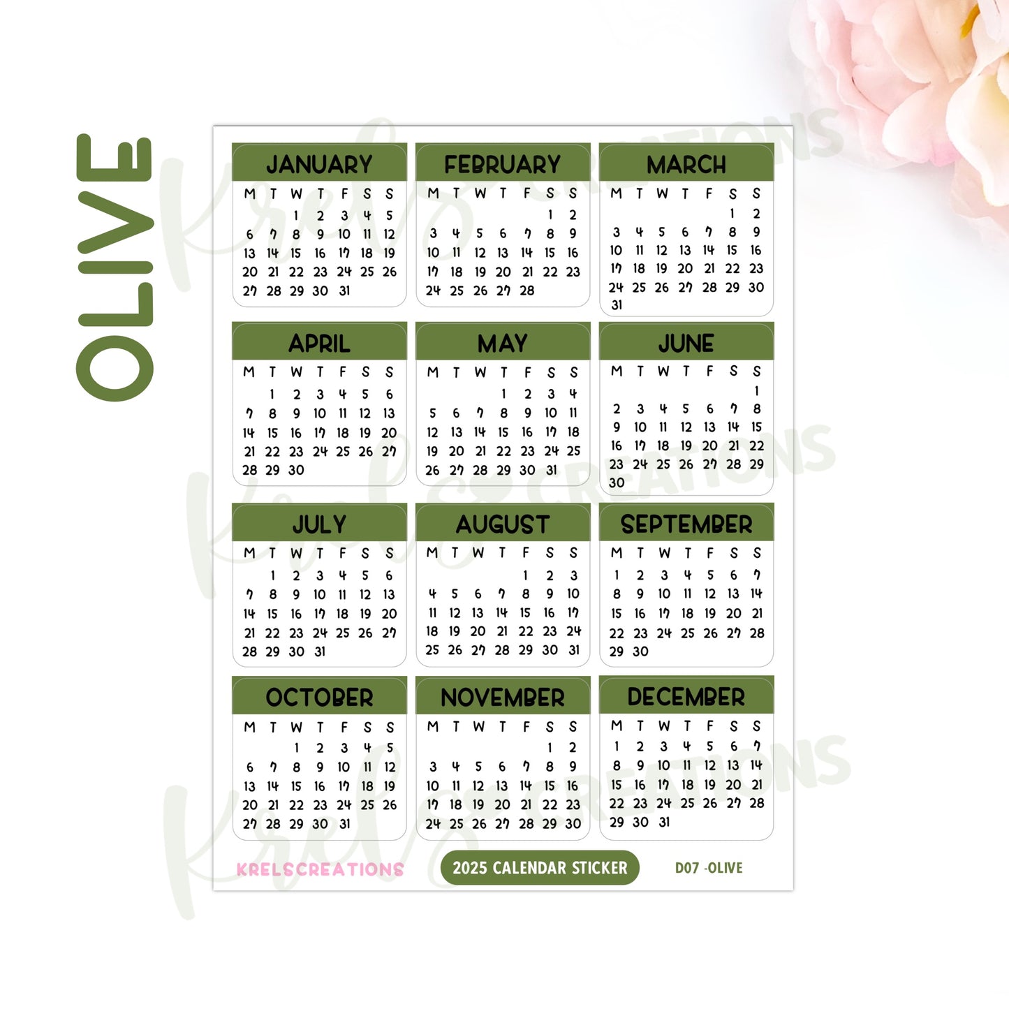 D07 | 2025 Calendar (1 inch)