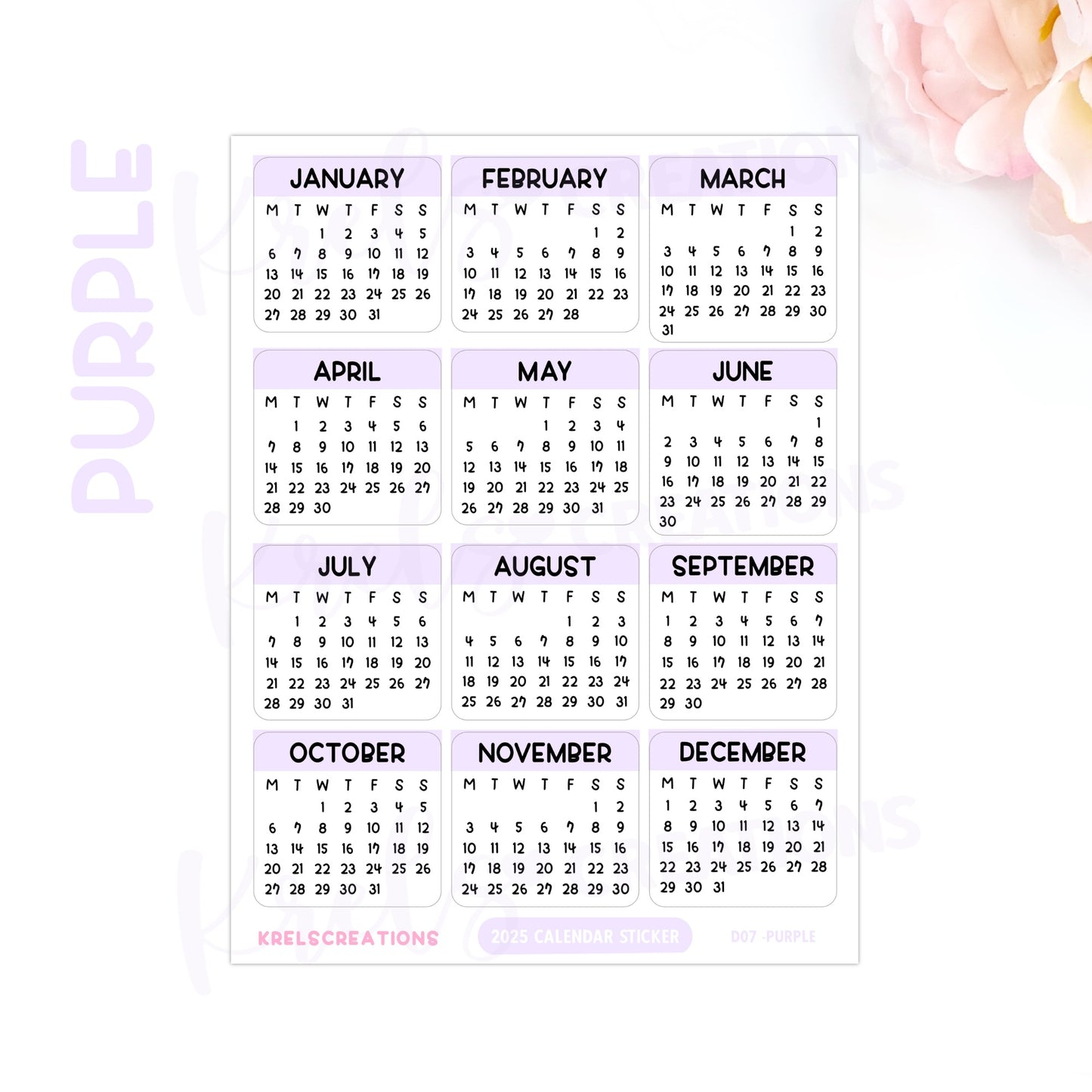 D07 | 2025 Calendar (1 inch)