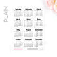 D08 | 2025 Calendar mini sticker (1 inch) | PICK YOUR COLOR