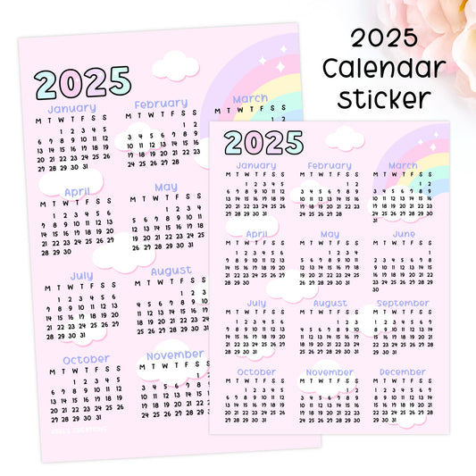 D145 | 2025 Calendar sticker | Choose size