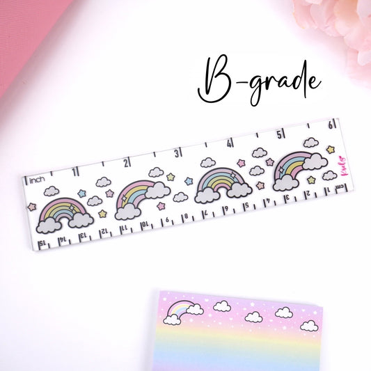 Rainbow Acrylic Ruler 6" (B-grade)