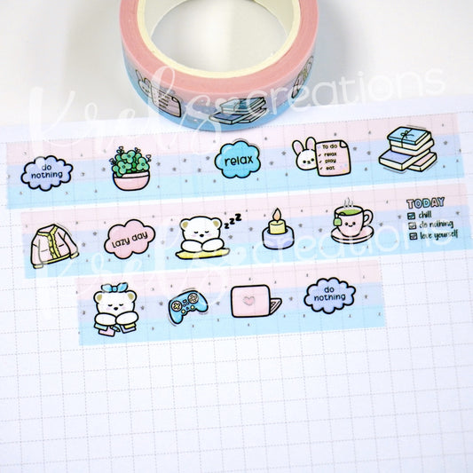 Calm & Chill | Silver foil | 15mm washi tape