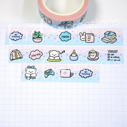 Calm & Chill | Silver foil | 15mm washi tape