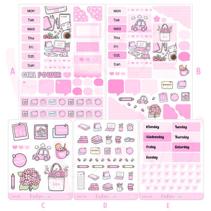 Think Pink | Journaling sticker