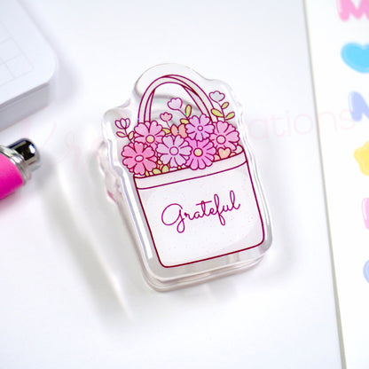 Acrylic paper clip | Bag of flower