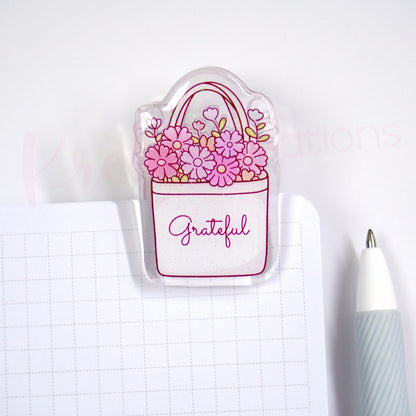 Acrylic paper clip | Bag of flower