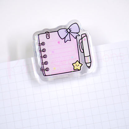 Acrylic paper clip | Planner notebook