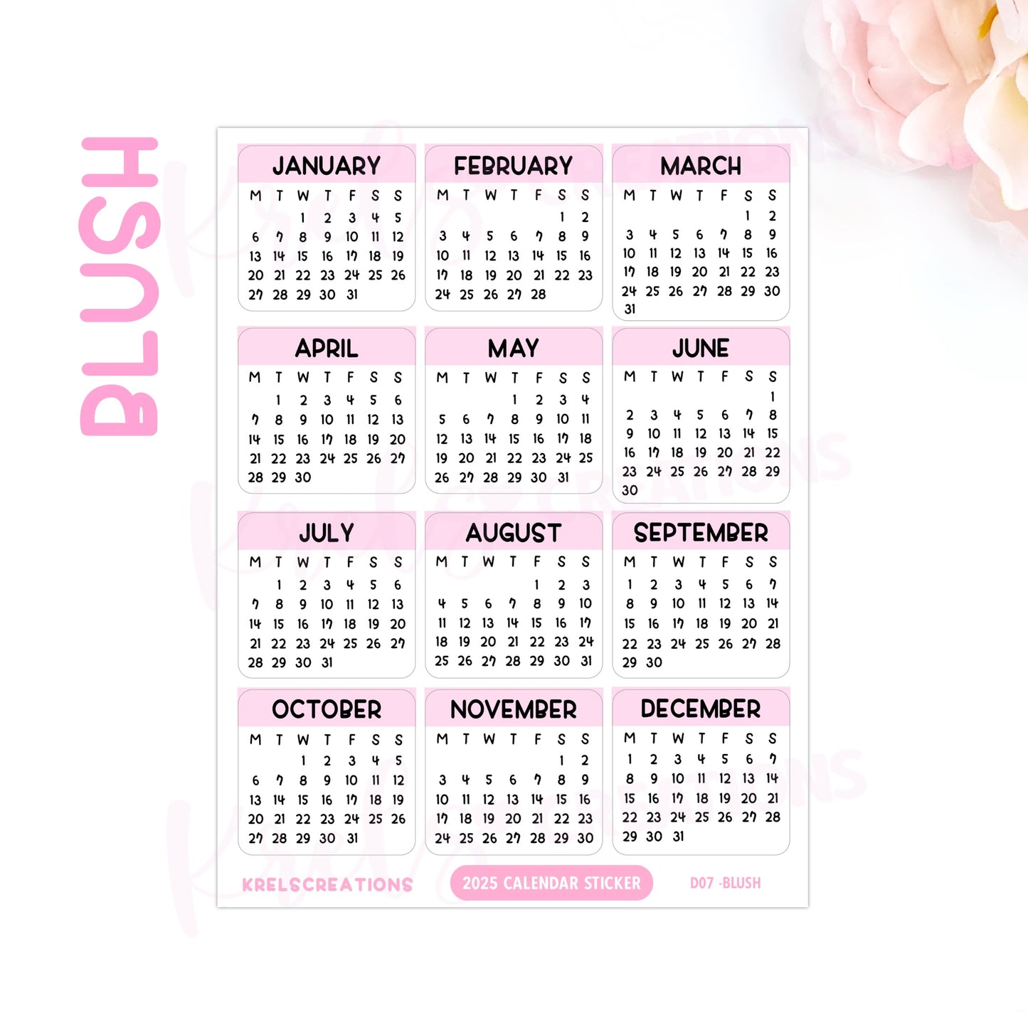 D07 | 2025 Calendar (1 inch)