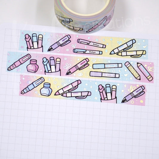 Pen lover | Holo foil | 15mm washi tape
