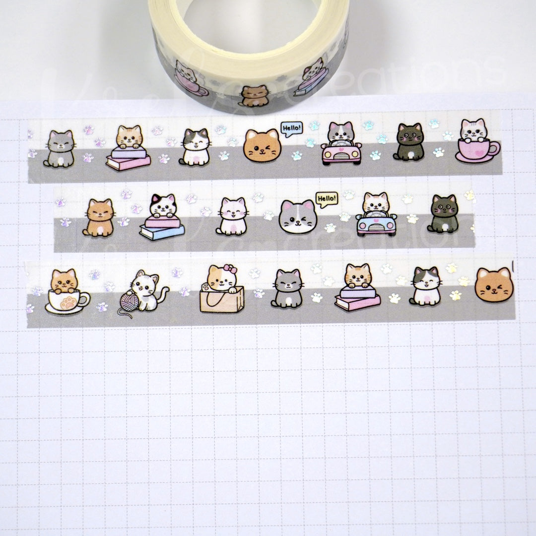 Cat lover | Holo foil | 15mm washi tape