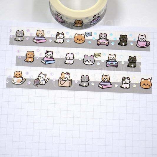 Cat lover | Holo foil | 15mm washi tape