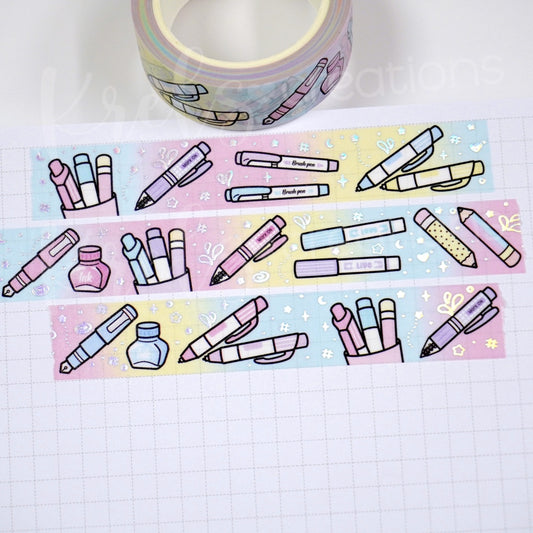 Pen lover | Holo foil | 15mm washi tape