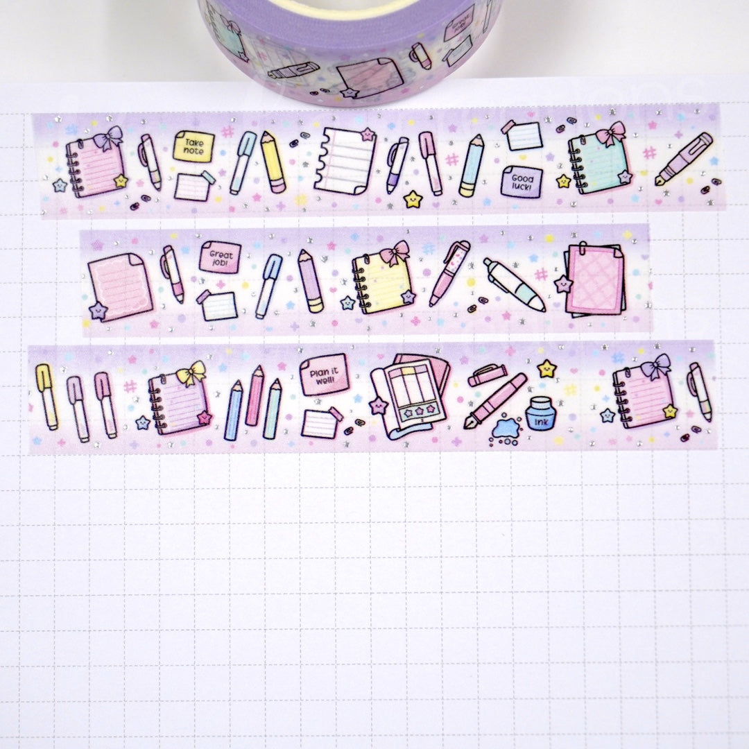 Paper & Pen | Silver foil | 15mm washi tape