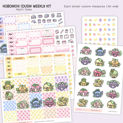 STICKERS & WASHI TAPE COMBO | FRUITY TOWN