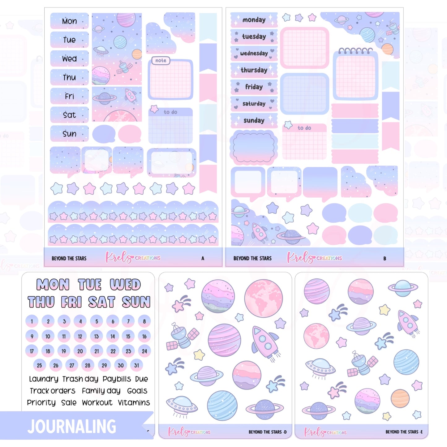 Beyond the star | Journaling sticker