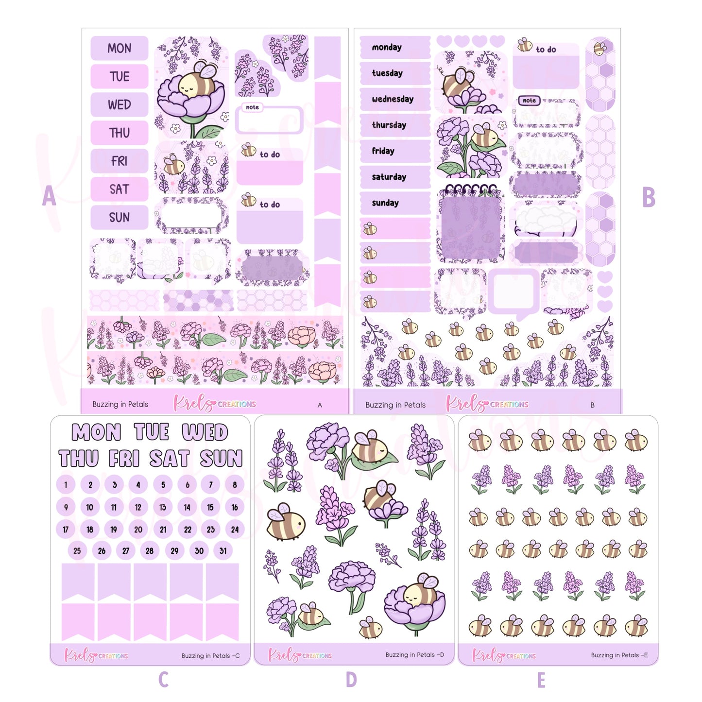 Buzzing in Petals | Journaling sticker