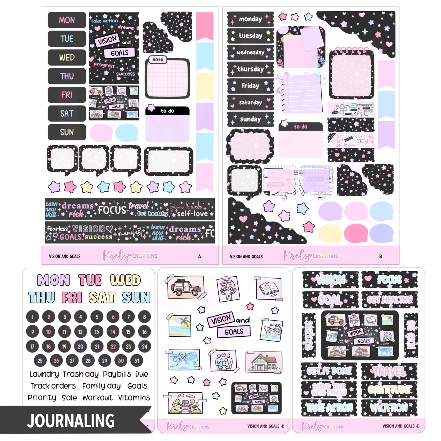 Vision and Goals | Journaling sticker