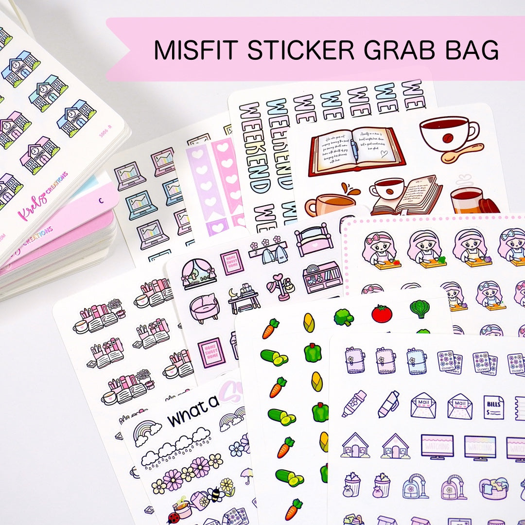 Misfit Sticker Grab Bag -10 sheets | Limit 3 per customer