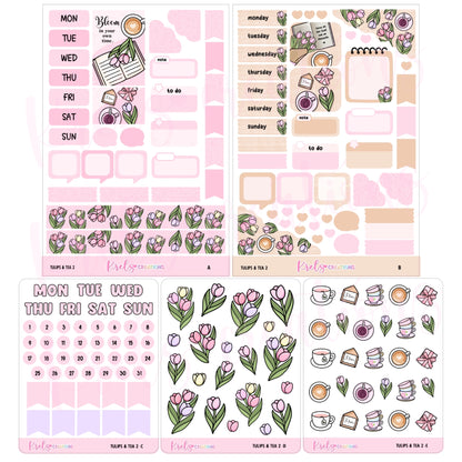 Tulips & Tea 2 | Journaling sticker