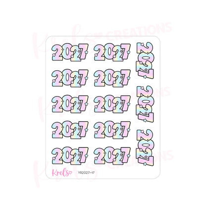 2027 Number sticker -Ombre pastel