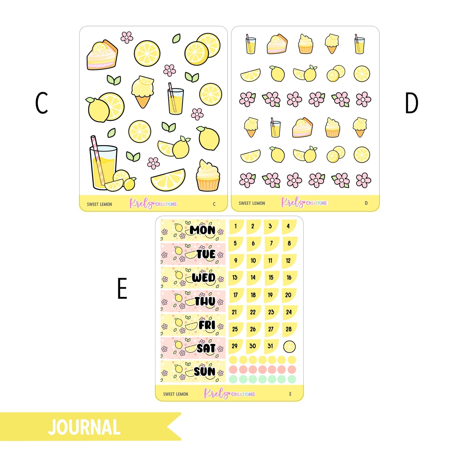 Sweet lemon | Journaling sticker