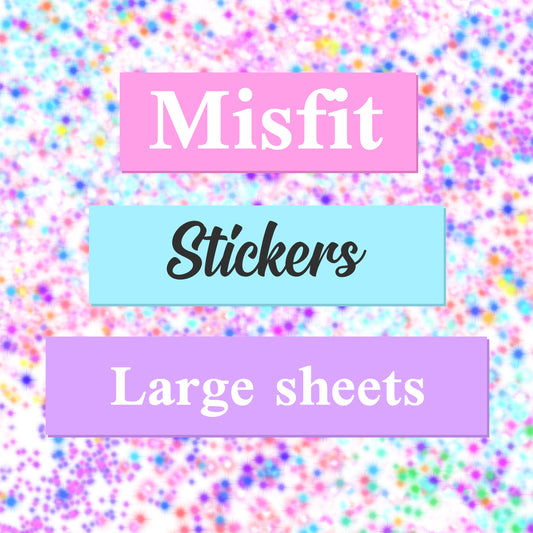 Misfit Sticker Grab Bag -5 sheets | Limit 1 per customer, per style
