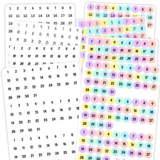 Number scripts stickers