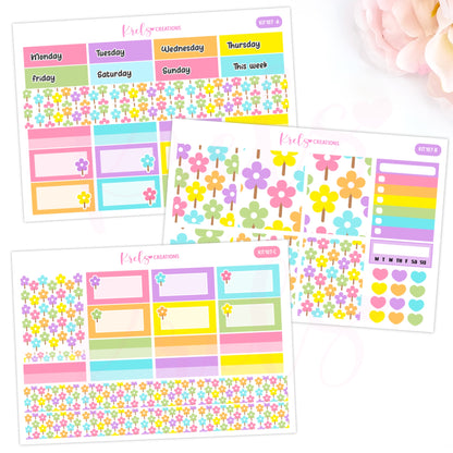 KIT107 | Rainbow flowers -Bright color | Vertical Kit
