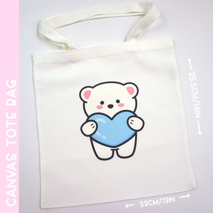 Tote bag | Bear heart -Blue