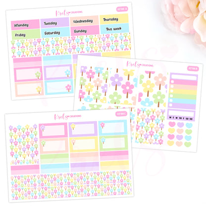KIT108 | Rainbow flowers -Pastel color | Vertical Kit