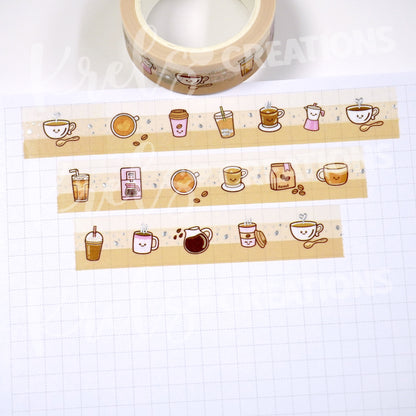 Coffee first | Silver foil | 15mm washi tape