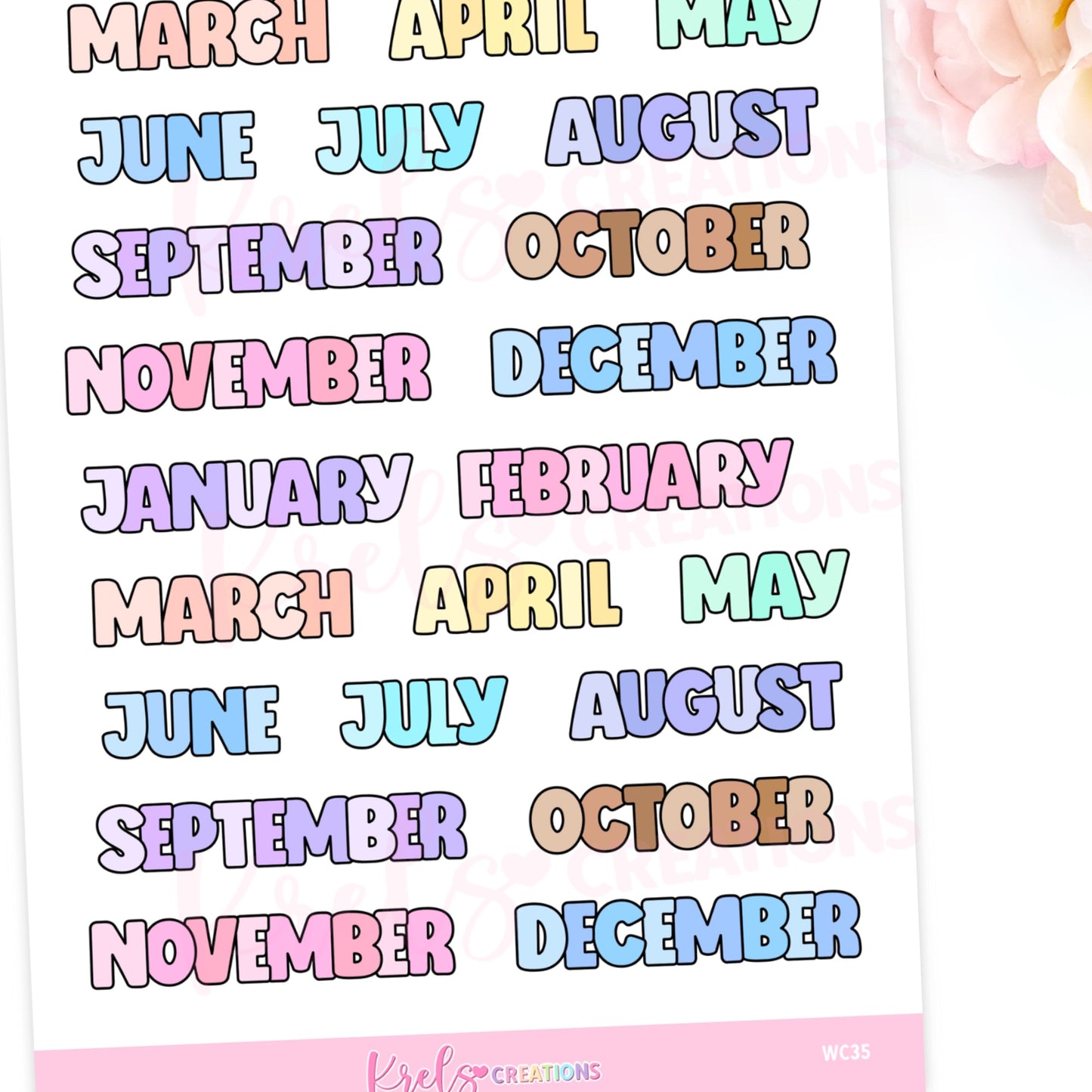 WC35 | Month sticker