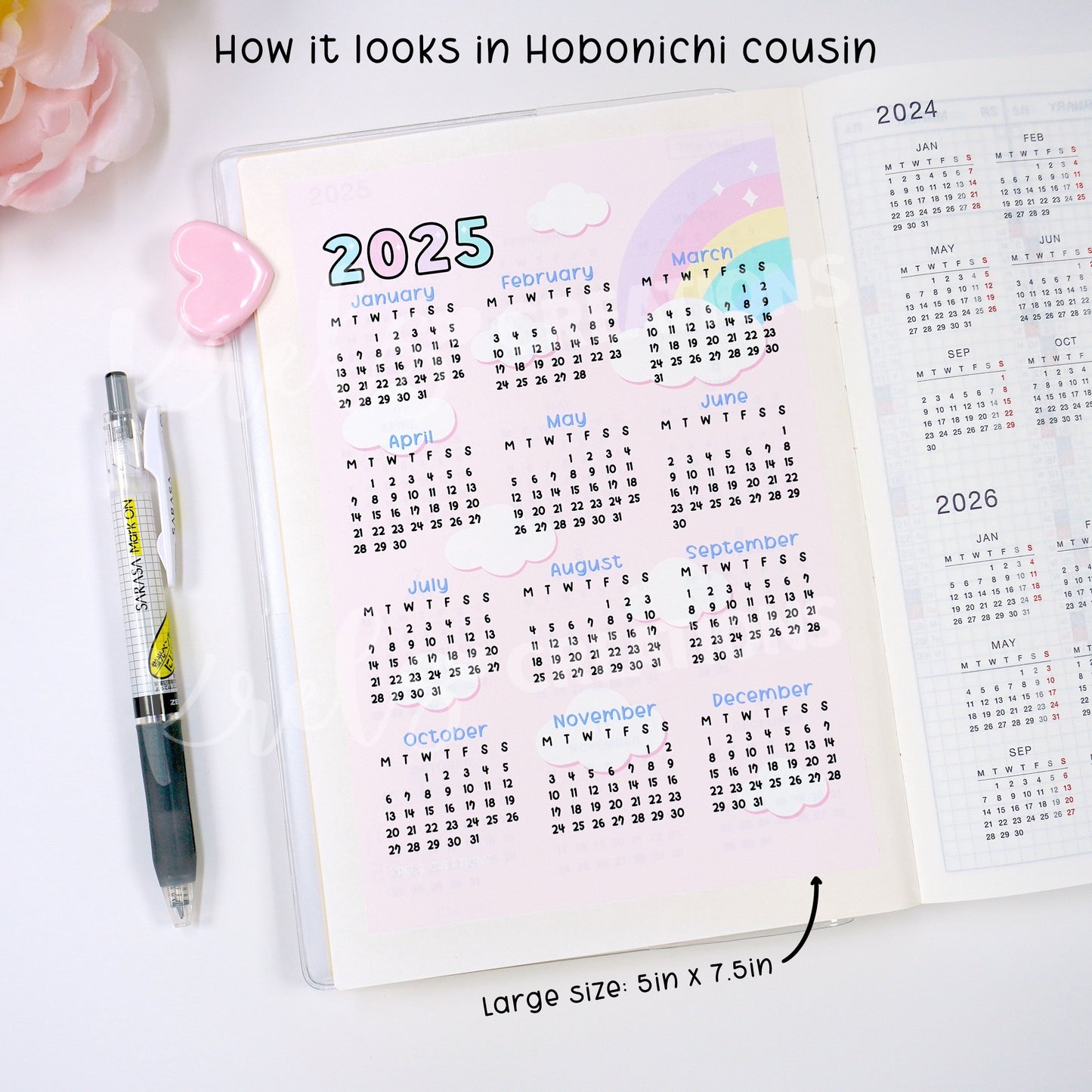 D145 | 2025 Calendar sticker | Choose size